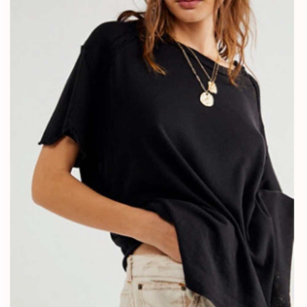 Free people Linen Blend BF tee